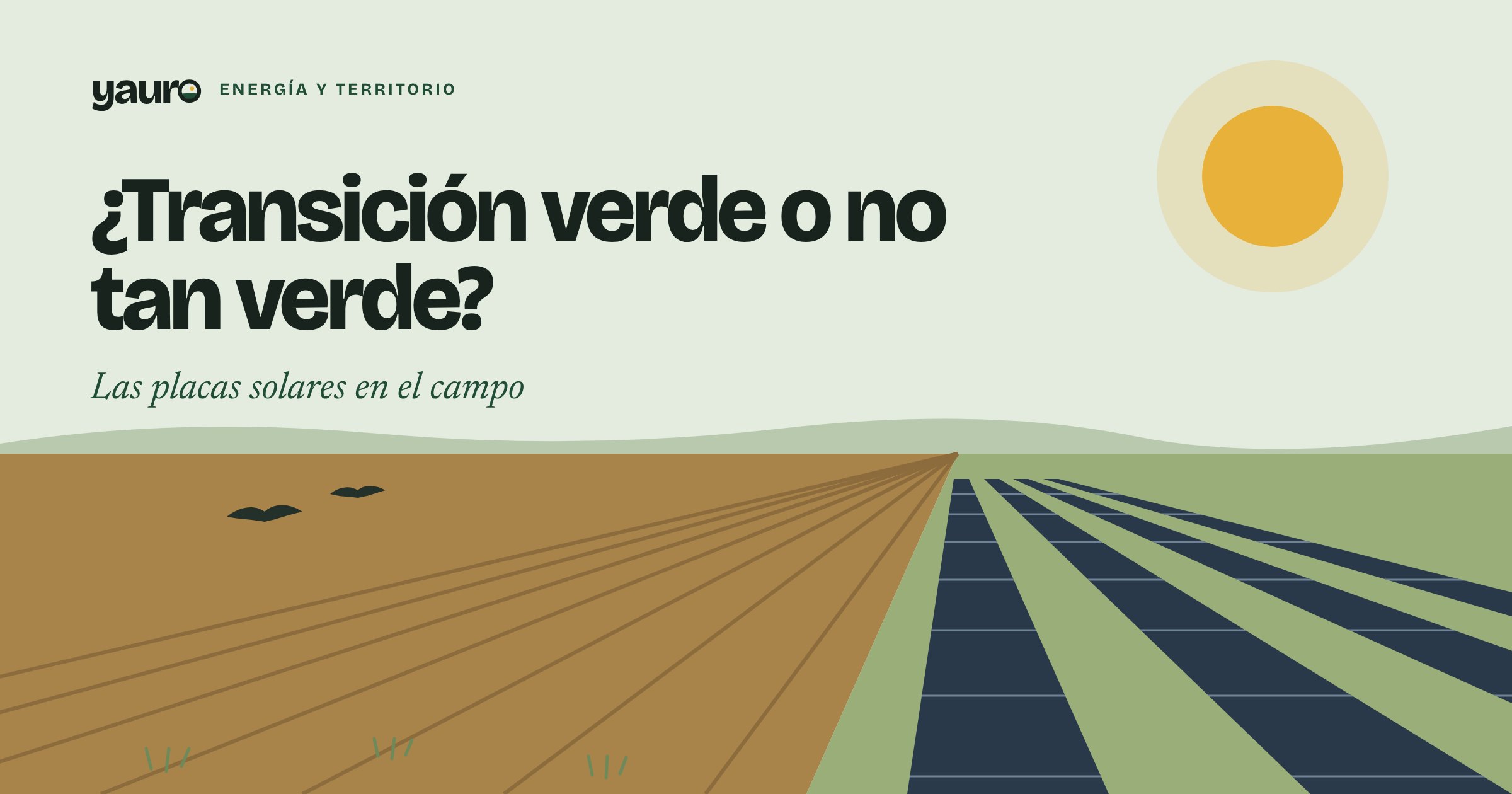 Ilustración: campo de secano junto a una planta de placas solares